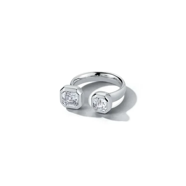 Bespoke Asscher cut Diamond Open Ring