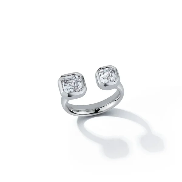 Bespoke Asscher cut Diamond Open Ring