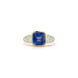 Bespoke Blue Sapphire and Diamond Autumn Ring