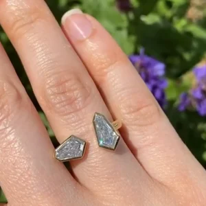 Bespoke Diamond Shield Open Ring