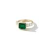 Bespoke Emerald and Diamond Toujours Ring