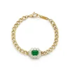 Forget Me Not Emerald and Diamond Bracelet