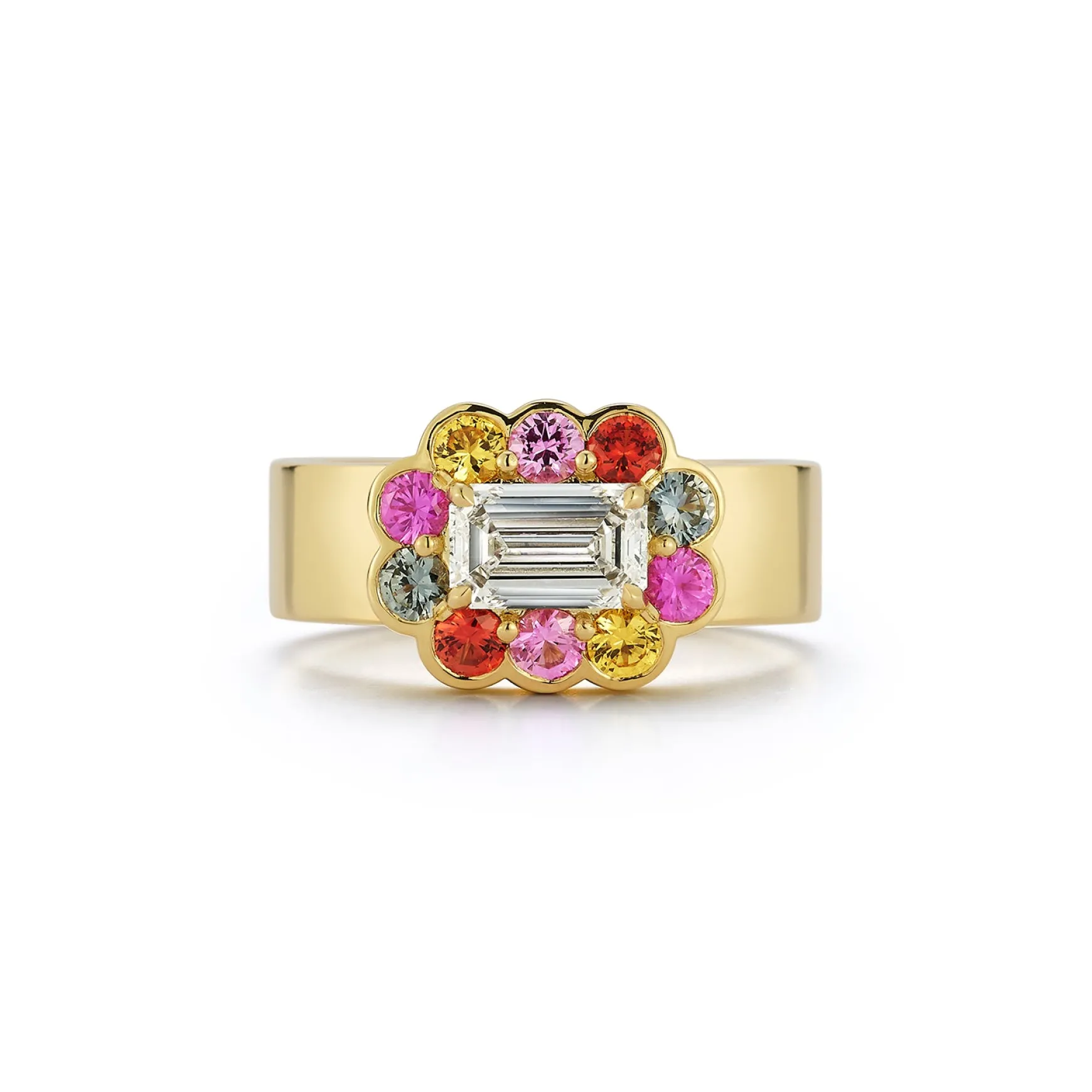 Forget Me Not Multicolor Sapphire and Diamond Ring