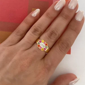 Forget Me Not Multicolor Sapphire and Diamond Ring