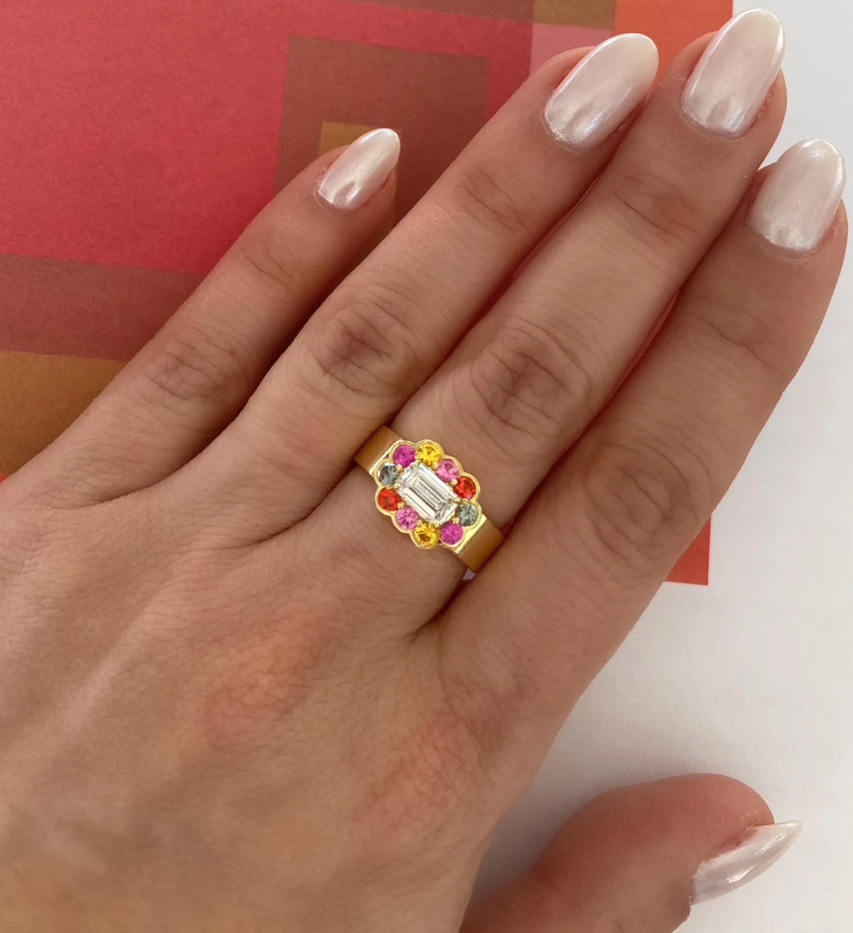 Forget Me Not Multicolor Sapphire and Diamond Ring