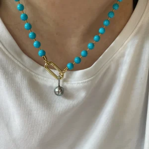 Love Notes Turquoise Ball Chain Necklace