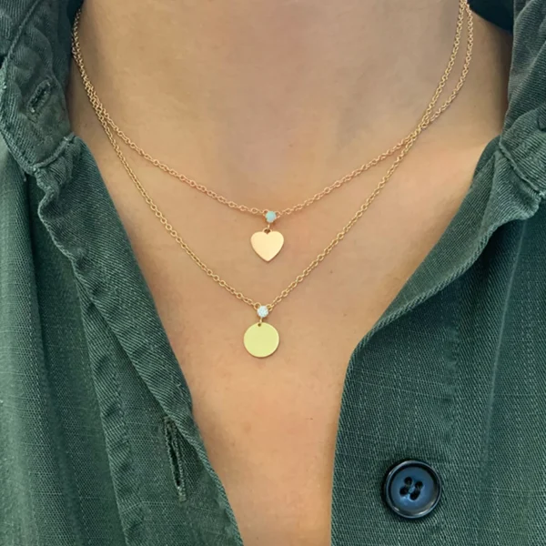 Personalized Diamond Heart Engraveable Necklace