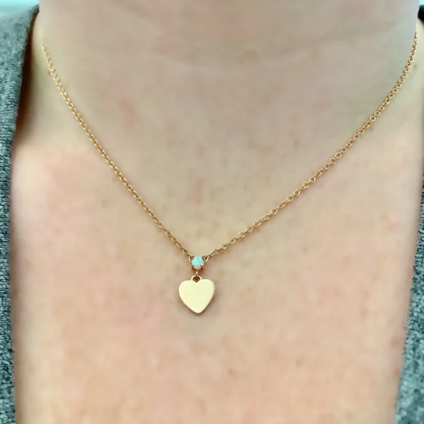 Personalized Diamond Heart Engraveable Necklace